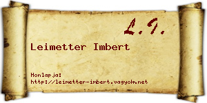 Leimetter Imbert névjegykártya